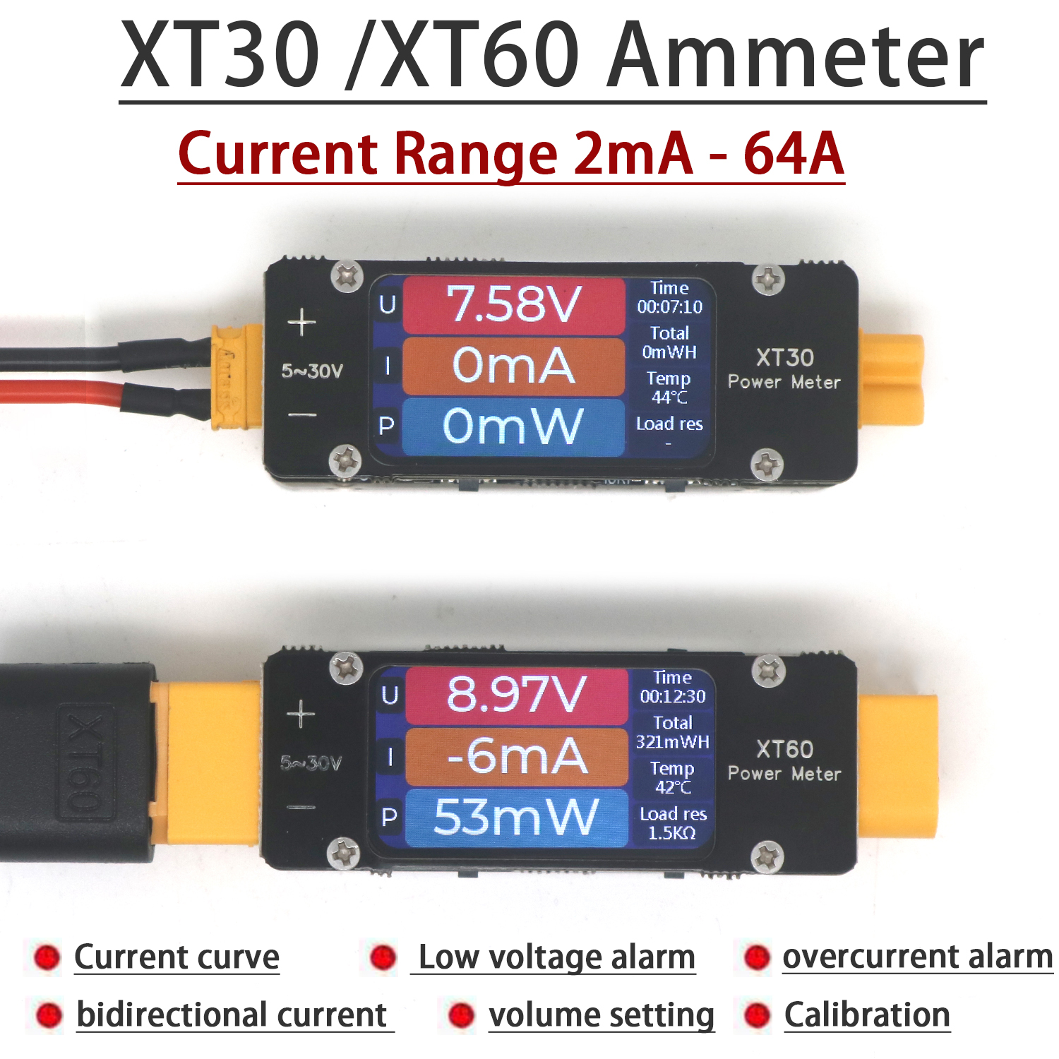 XT30 XT60 Ammeter Power Meter  - Drone Battery High Voltage 리뷰 및 가격