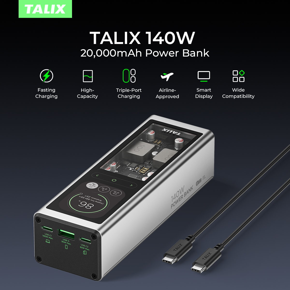 TALIX 140W Power Bank 20000mAh - Drone Battery Charger 리뷰 및 가격