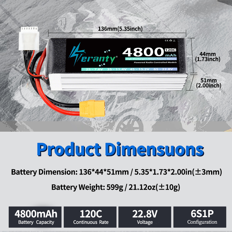 TERANTY 6S 4800mAh Lipo Batter - Drone Battery 6S 리뷰 및 가격