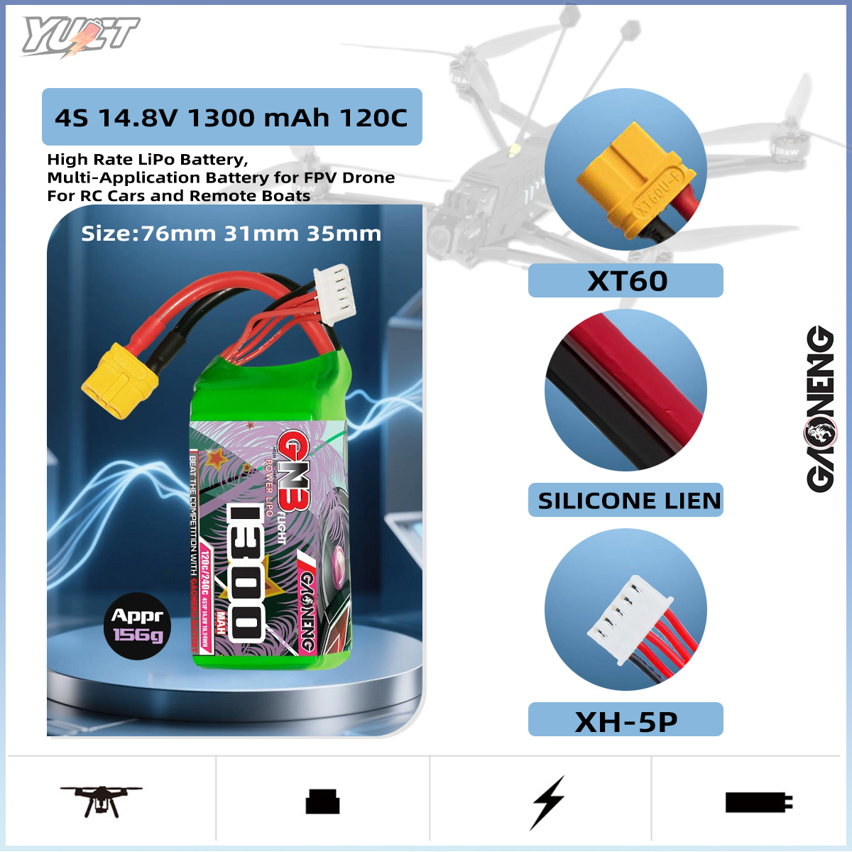YUCT GNB 6S LiPo Battery 22.2V - Drone Battery 4S 리뷰 및 가격