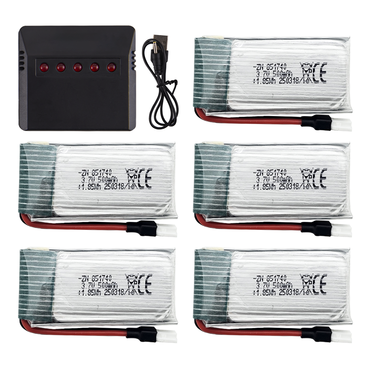 5Pcs 3.7V 500mAh LiPo Batterie - Drone Battery Charger 리뷰 및 가격